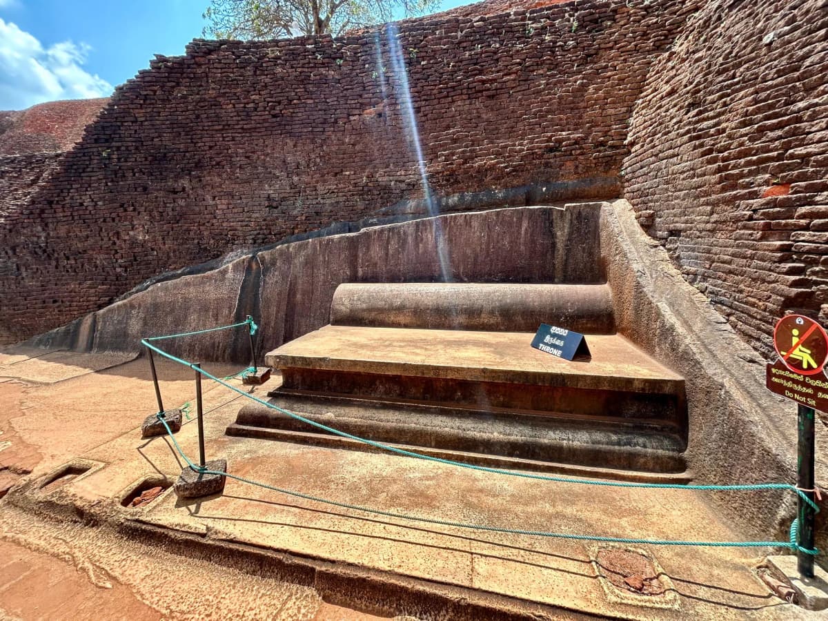 The majestic stone King's Throne carved out of the rock at the summit