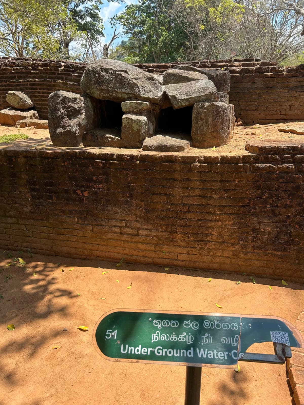 Evidence of the intricate ancient underground water systems at the summit